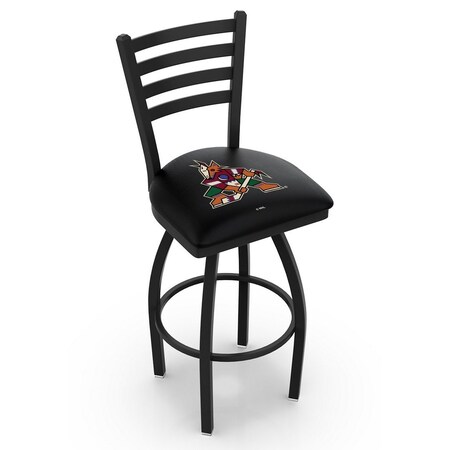 Holland Bar Stool Co 36" Blk Wrinkle Arizona Coyotes Swivel Bar Stool, Ladder Back L01436AriCoy
